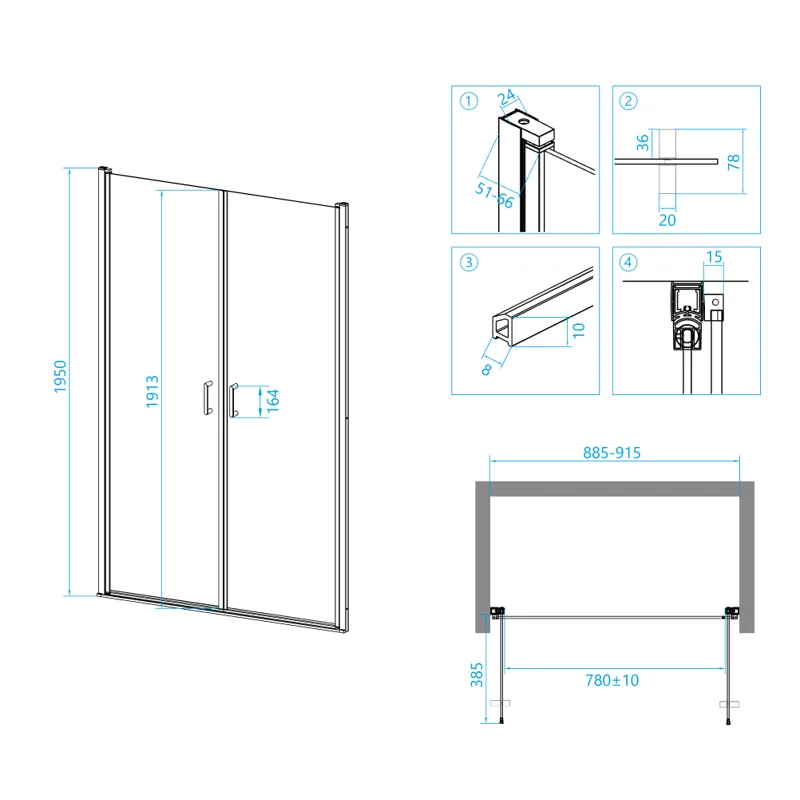 Душевая дверь RGW Leipzig 06120609-11 90х195 стекло прозрачное профиль хром глянцевый