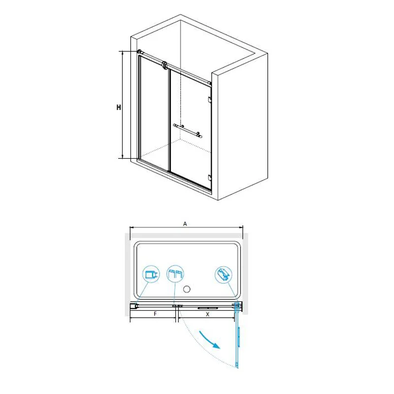 Душевая дверь RGW VI-01 02040112-18, 120x195, белый, прозрачное стекло