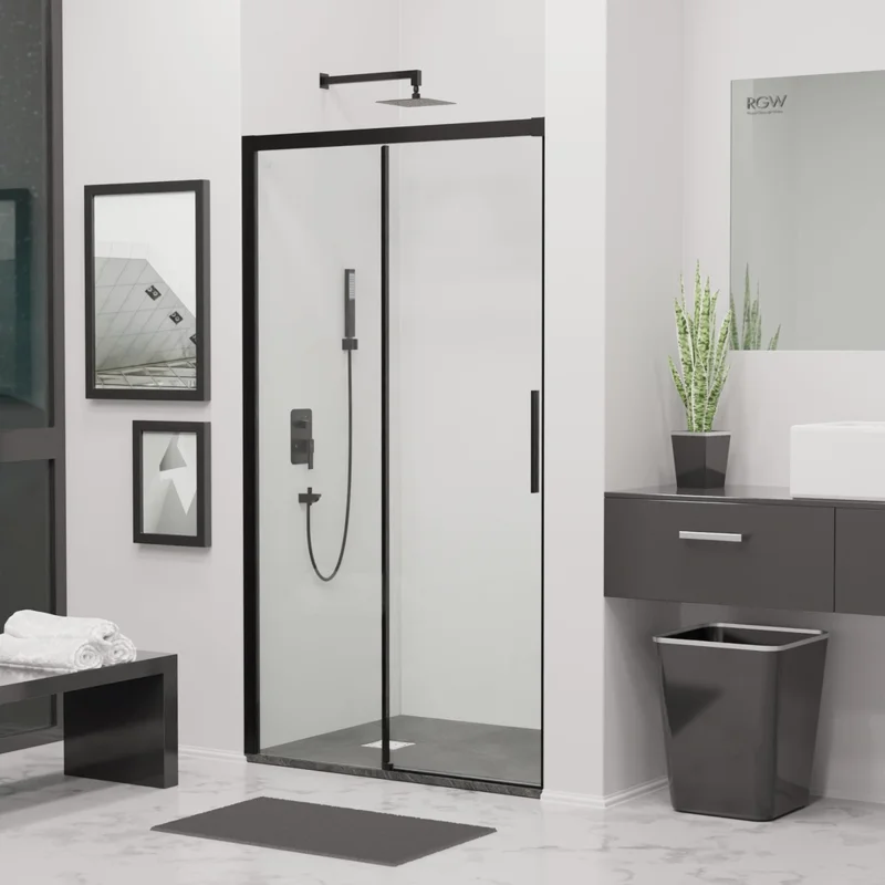 Душевая дверь в нишу RGW Leipzig LE-12B 34121216-14, 160 см, стекло прозрачное, профиль черный
