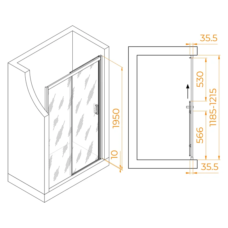 Душевая дверь RGW Passage PA-017, 350801712-24, 120 х 195 см, стекло матовое, профиль черный