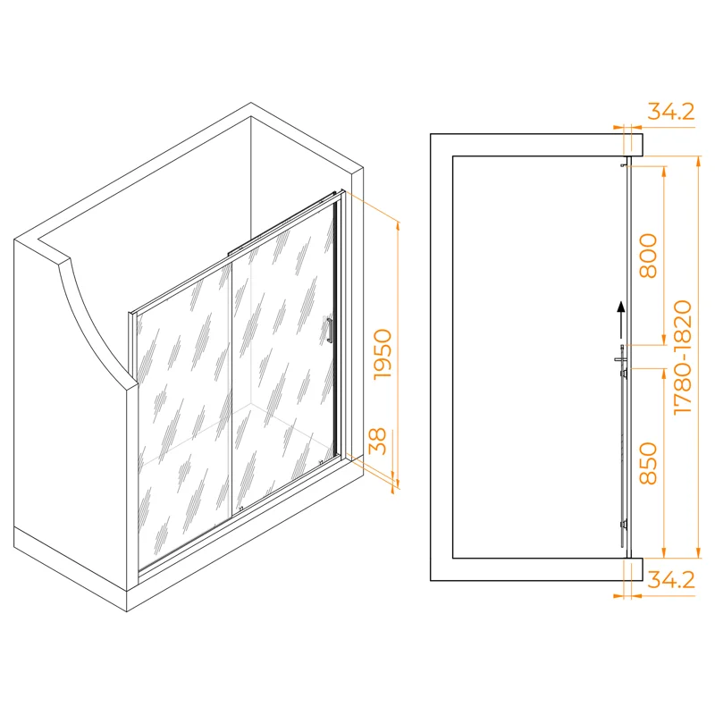 Душевая дверь RGW Passage PA-14 180 41081418-11 профиль Хром стекло прозрачное