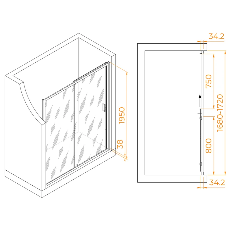 Душевая дверь RGW Passage PA-14 170 41081417-11 профиль Хром стекло прозрачное