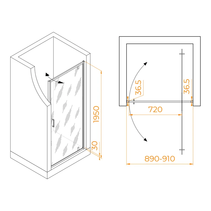 Душевая дверь RGW Leipzig 711210209-14 90х195 стекло прозрачное профиль черный