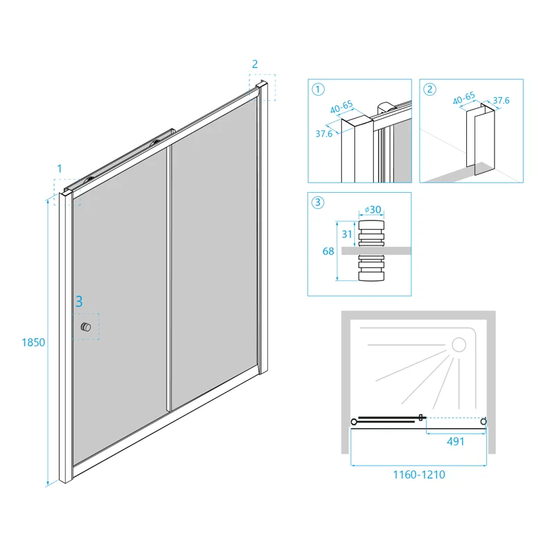 Душевая дверь RGW Classic 04091212-11 120х185 стекло прозрачное профиль хром глянцевый