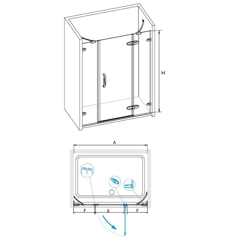 Душевая дверь RGW Safari 02030112-11 120х195 стекло прозрачное профиль хром глянцевый