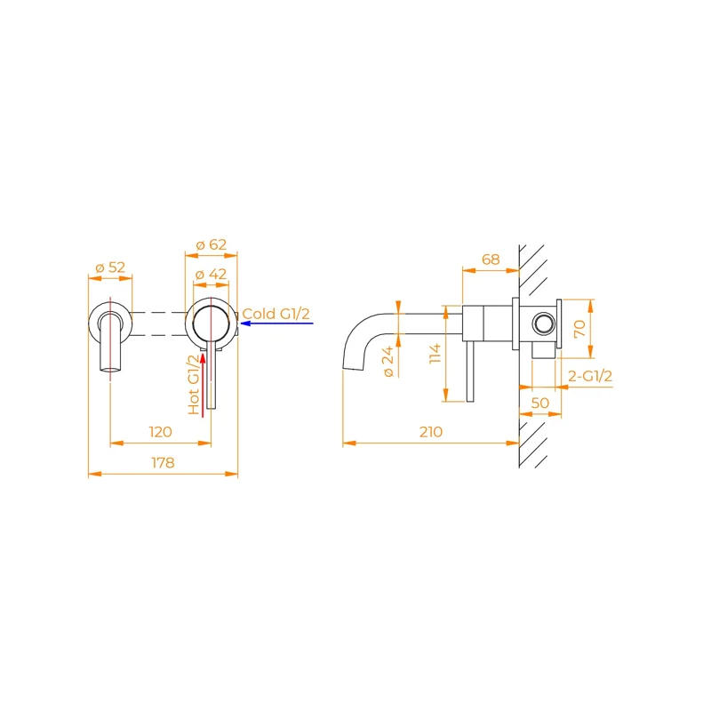 Смеситель для раковины RGW Shower Panels 51140547-01 SP-47, скрытый монтаж, хром