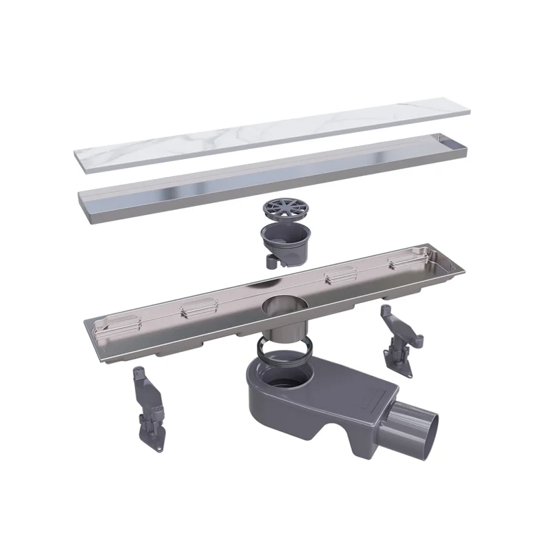 Дренажный канал RGW Shower Drain SDR-22, 40 см, решетка под плитку хром, 47212240-01