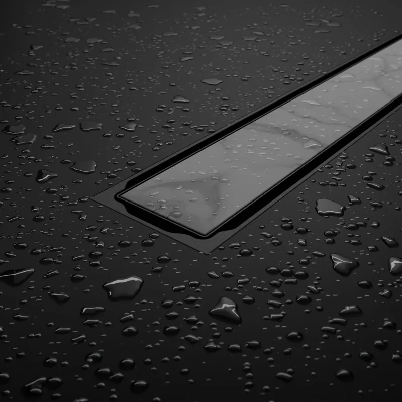 Дренажный канал RGW Shower Drain SDR-22B, 40 см, решетка под плитку черная, 47212240-04