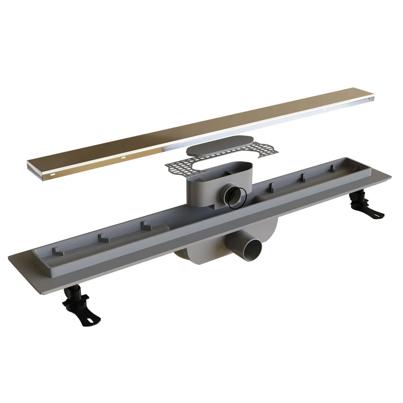 Дренажный канал RGW Drain Leo-11 60211180-01, 80 см, с решеткой под плитку, хром