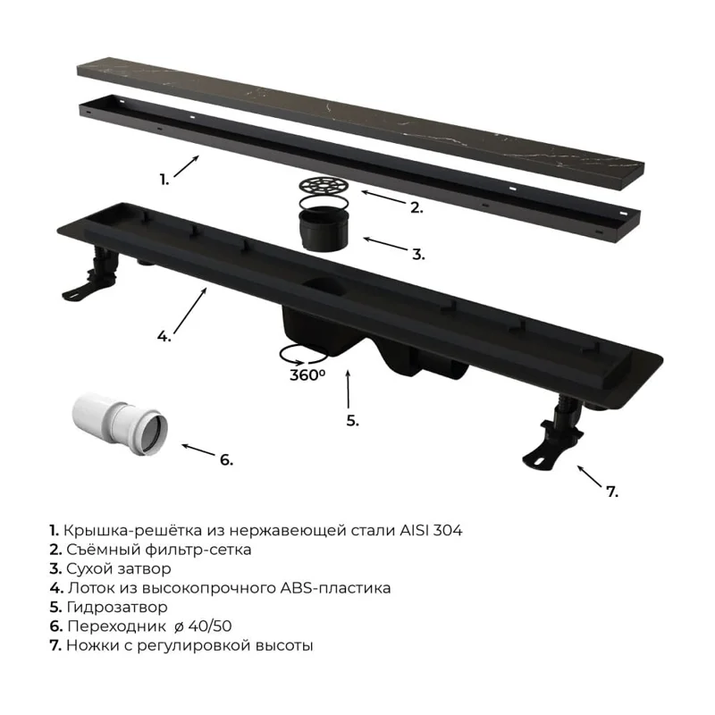 Трап душевой RGW Drain Leo-31 800 60213180-04