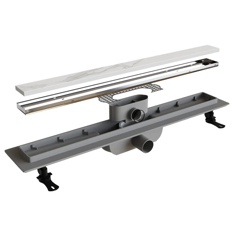 Дренажный канал RGW Drain Leo-11 60211180-01, 80 см, с решеткой под плитку, хром