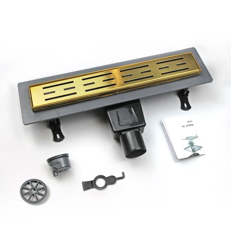 Дренажный канал RGW Drain Leo-30, 60213060-06, 60 см, решетка золото браш