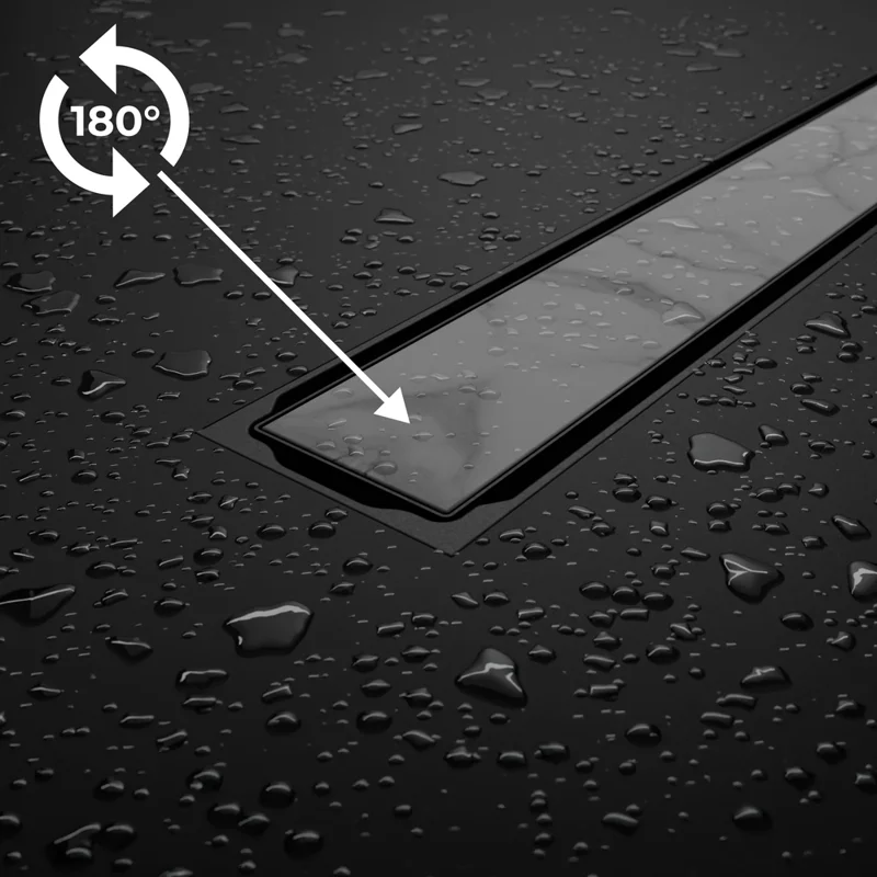 Дренажный канал RGW Shower Drain SDR-22B, 60 см, решетка под плитку черная, 47212260-04