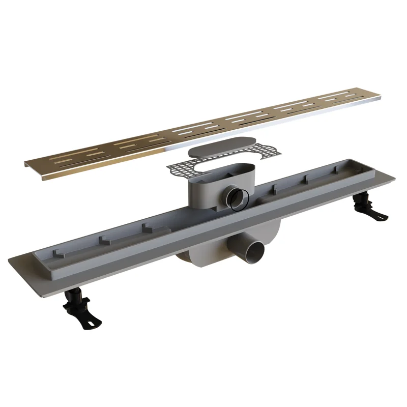 Дренажный канал RGW Drain Leo-10 60211080-01, 80 см, с решеткой из нержавеющей стали, хром