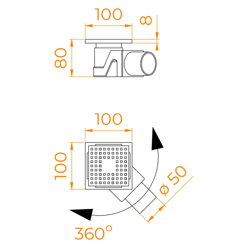 Душевой трап RGW Drain Leo-01-10Gb, 60210110-06, 10 х 10 см, решетка золото матовое