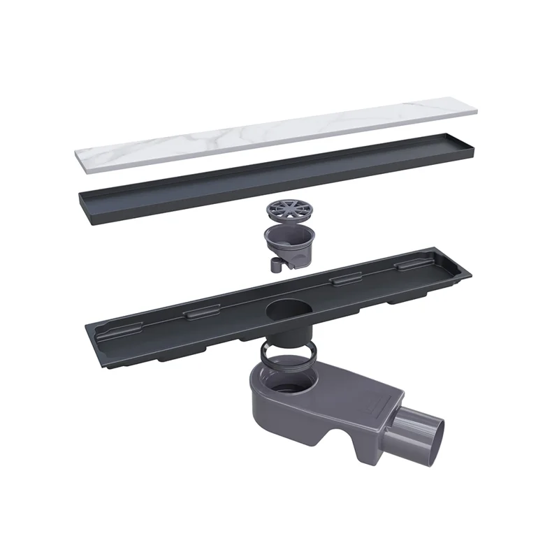 Дренажный канал RGW Shower Drain SDR-22B, 60 см, решетка под плитку черная, 47212260-04