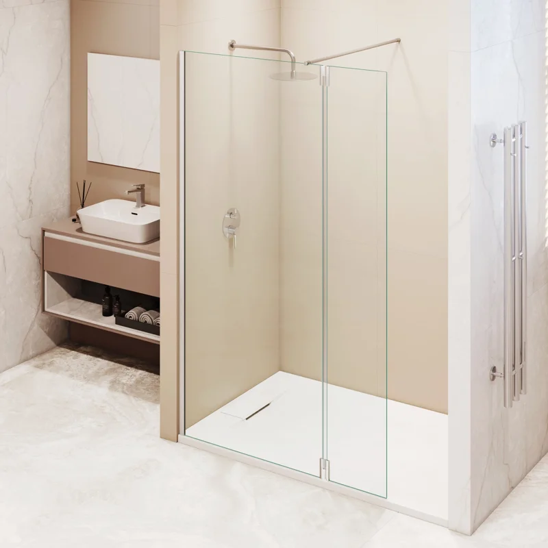 Душевой уголок RGW WA-051 (WA-010 + Z-071) Walk In 351005173-11, 120 x 70 см, распашная створка, стекло прозрачное, профиль хром