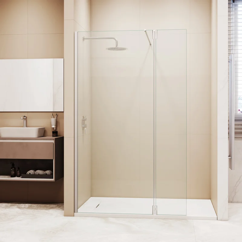 Душевой уголок RGW WA-051 (WA-010 + Z-071) Walk In 351005193-11, 120 x 90 см, распашная створка, стекло прозрачное, профиль хром