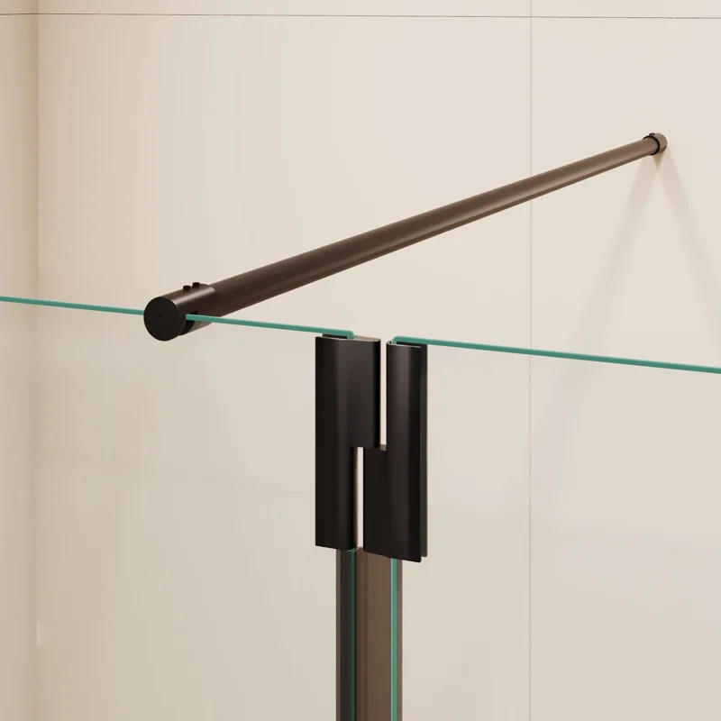 Душевой уголок RGW WA-050B (WA-002B + Z-070B) Walk In 351005003-14, 120 x 100 см, распашная створка, стекло прозрачное, профиль черный матовый