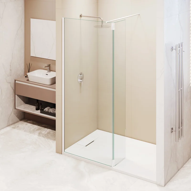 Душевая перегородка RGW Walk In 351005103-15 100х195 стекло прозрачное профиль белый