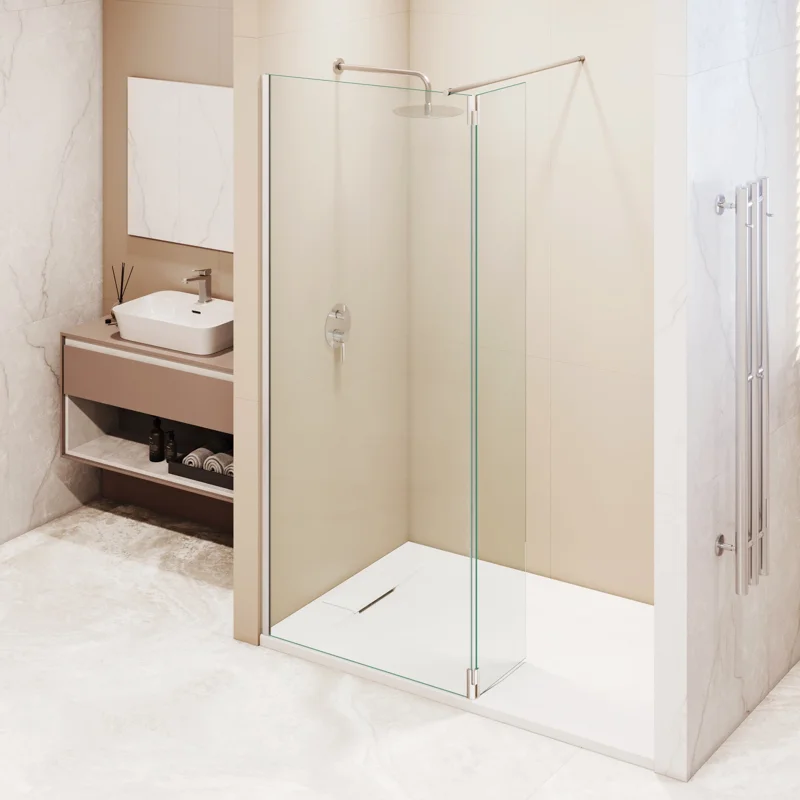 Душевой уголок RGW WA-050 (WA-002 + Z-070) Walk In 351005023-11, 120 x 120 см, распашная створка, стекло прозрачное, профиль хром