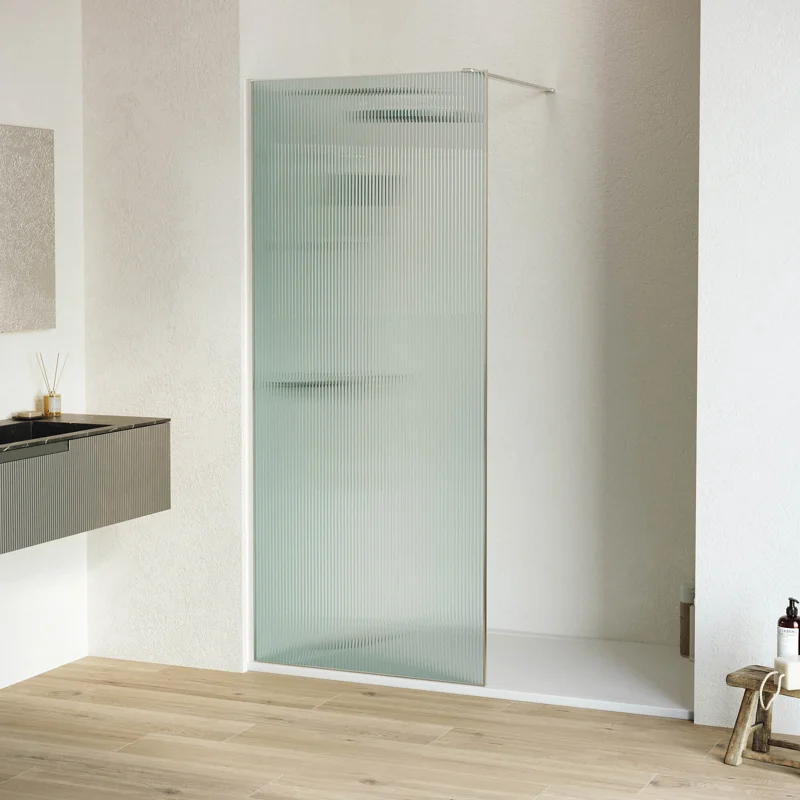 Душевая стенка RGW WA-08, 100 см, со свободным входом, стекло ребристое, профиль хром, 06100810-151