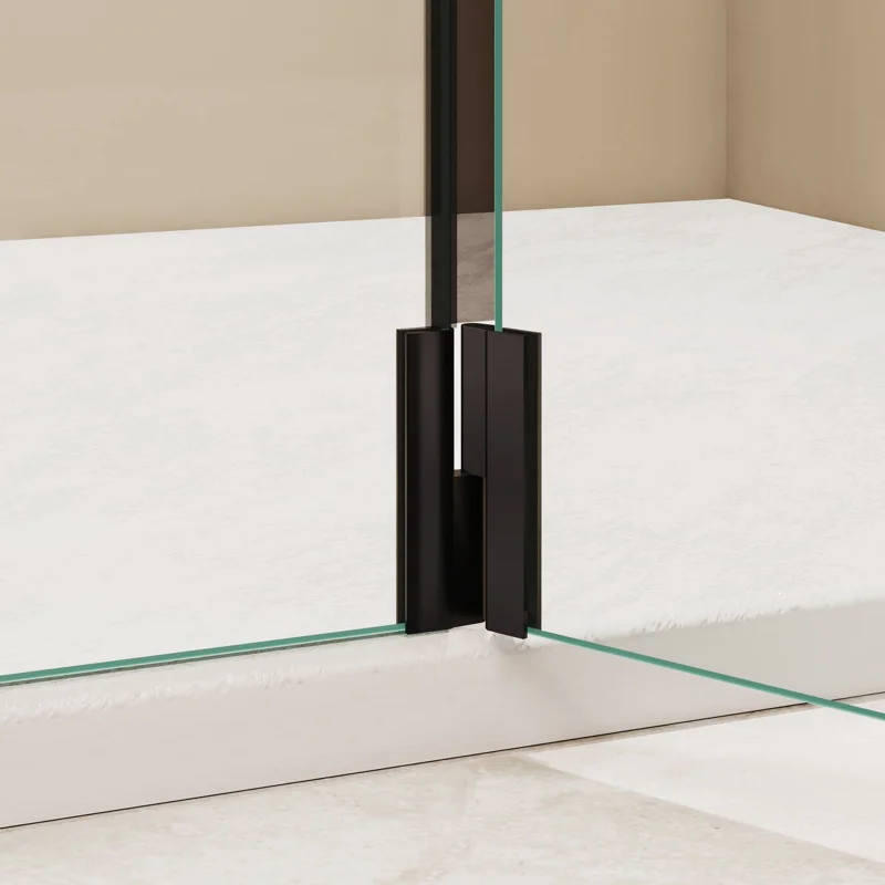 Душевой уголок RGW WA-050B (WA-002B + Z-070B) Walk In 351005013-14, 120 x 110 см, распашная створка, стекло прозрачное, профиль черный матовый