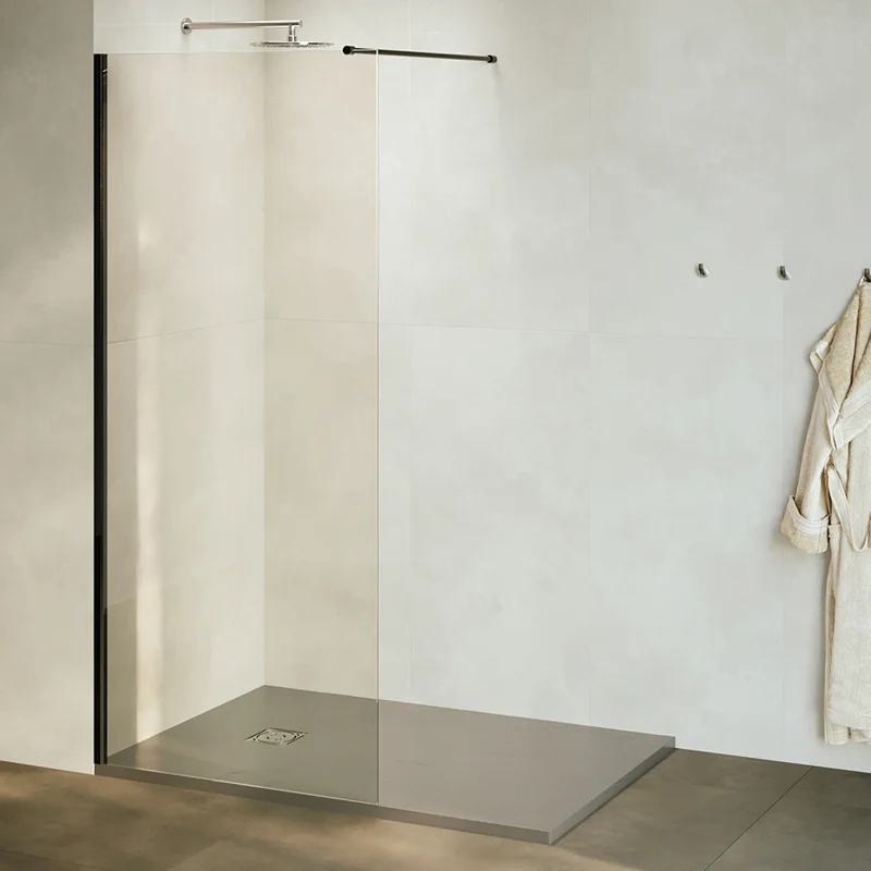 Душевая перегородка RGW Walk In WA-010B (900х1950) с поддоном 900х1200 и сифоном, профиль черный 359401009-14