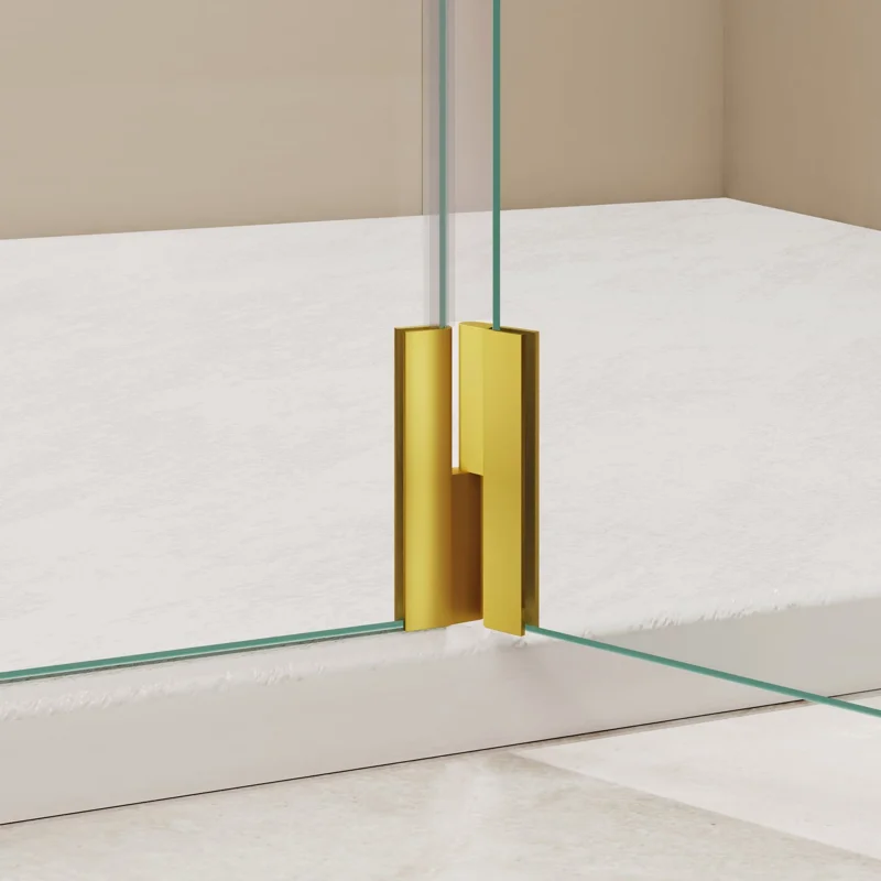 Душевой уголок RGW WA-050Gb (WA-002Gb + Z-070Gb) Walk In 351005013-16, 120 x 110 см, распашная створка, стекло прозрачное, профиль золото брашированное