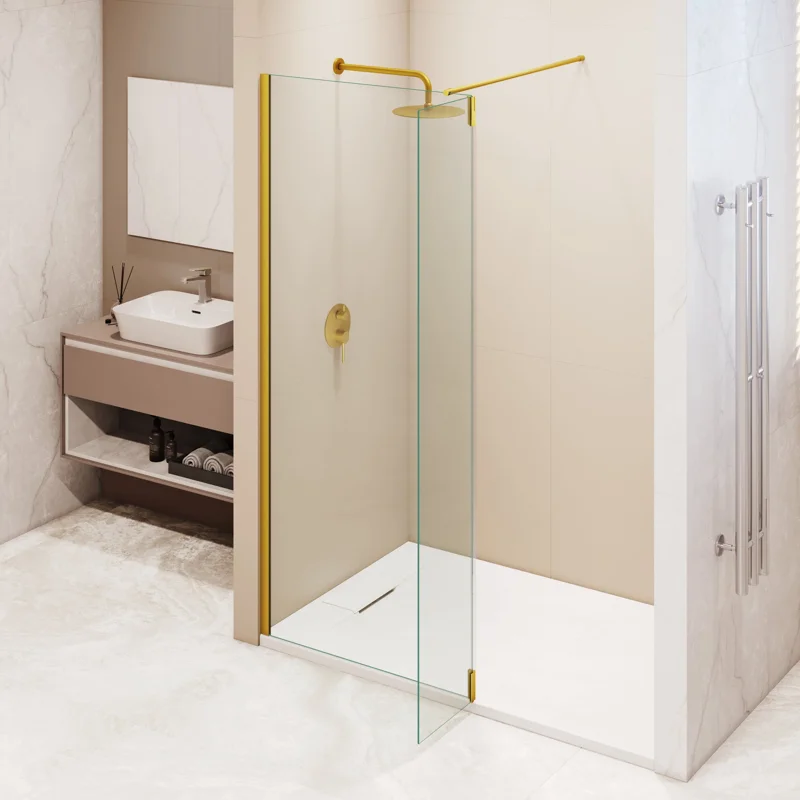 Душевая перегородка RGW Walk In 351005123-16 120х195 стекло прозрачное профиль золото глянцевое