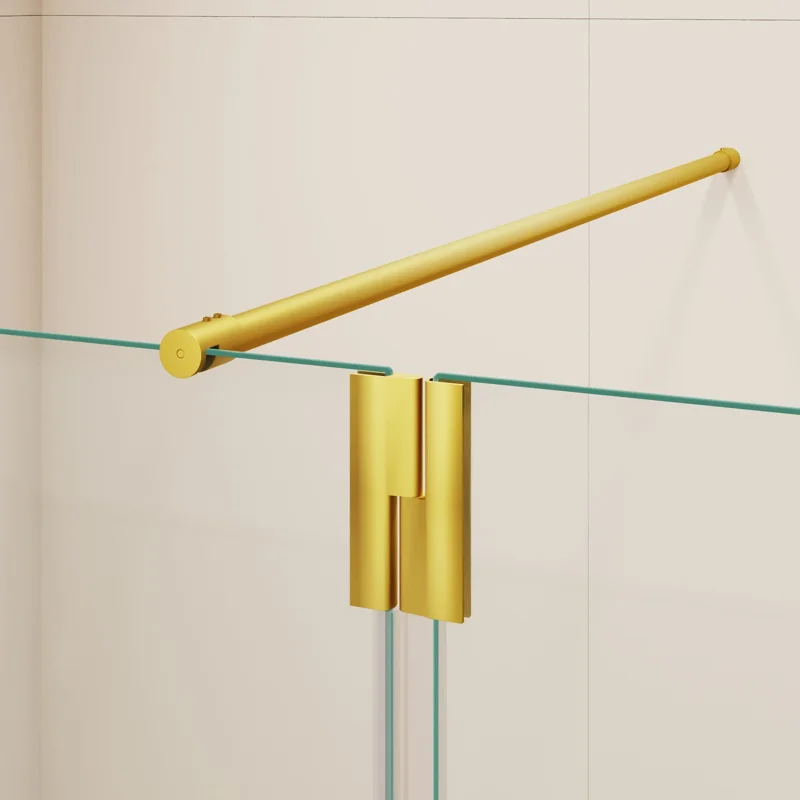 Душевой уголок RGW WA-050Gb (WA-002Gb + Z-070Gb) Walk In 351005003-16, 120 x 100 см, распашная створка, стекло прозрачное, профиль золото брашированное