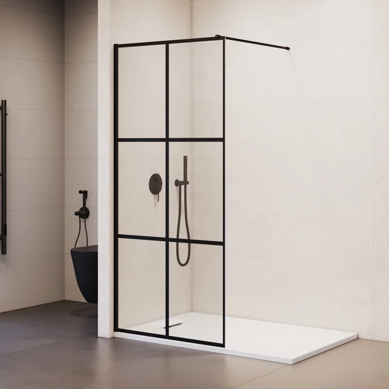 Душевая стенка RGW Walk In WA-011B, 90 х 200 см, стекло прозрачное, профиль черный, 35101190-84