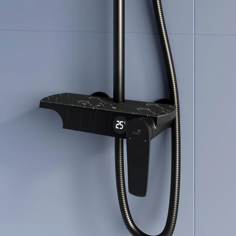 Душевая стойка RGW Shower Panels 51140133-04 настенная цвет черный