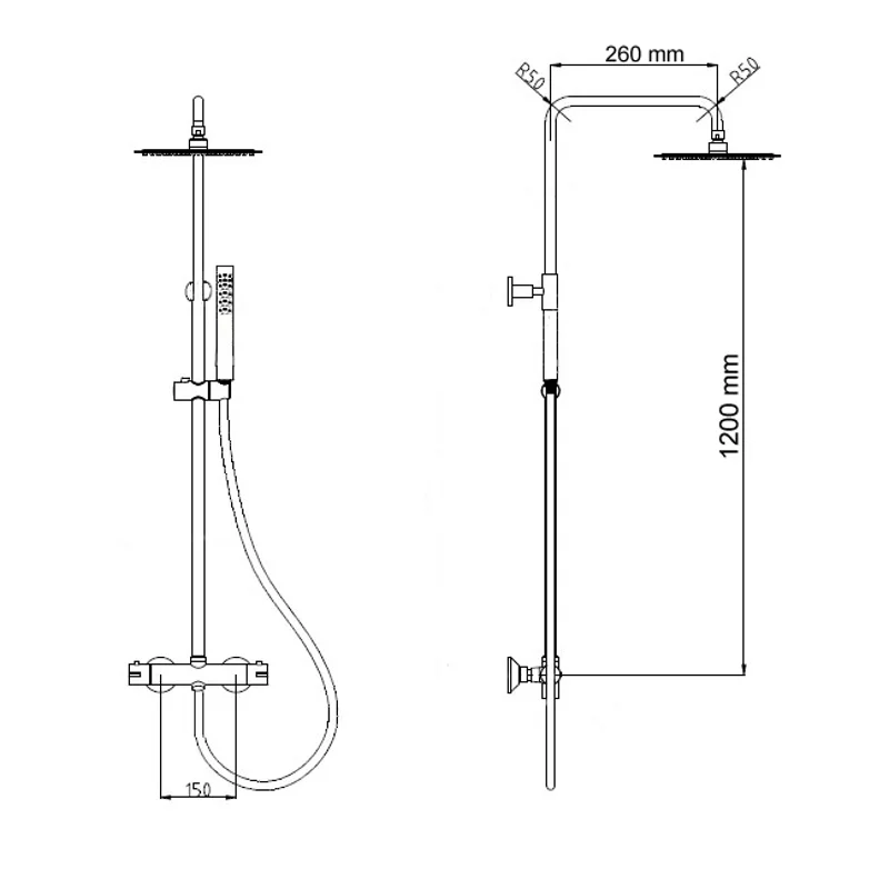 Душевая стойка RGW Shower Panels 21140121-01 настенная цвет хром