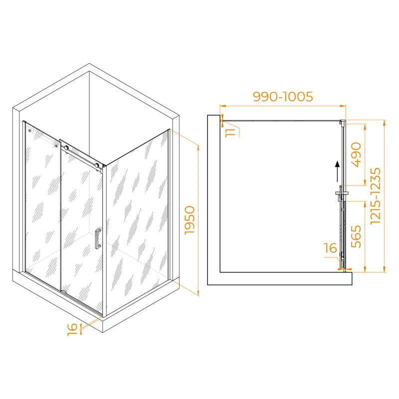 Душевой уголок RGW TO-44B (TO-14B + Z-050-2B)