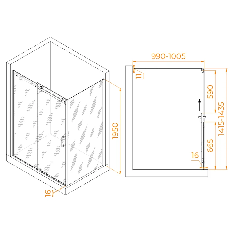 Душевое ограждение RGW Tornado TO-44-1 140x100 020744140-11