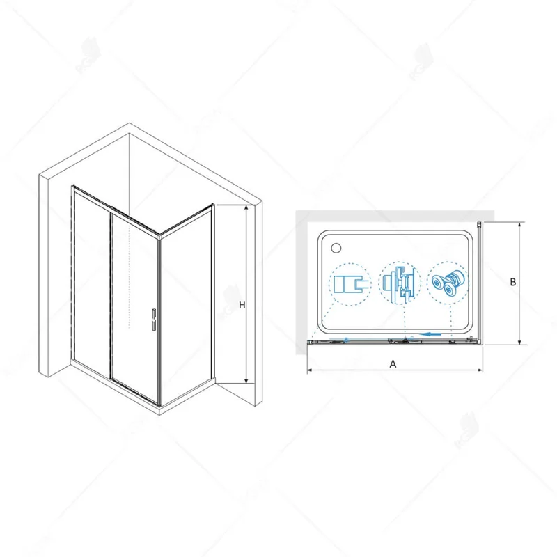 Душевой уголок RGW Leipzig 34124104-011 140x100 стекло прозрачное 6 мм