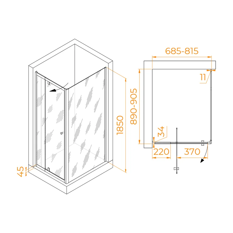 Душевой уголок RGW Passage 41084479-014 70x90 стекло прозрачное 6 мм