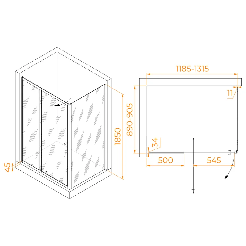 Душевой уголок RGW Passage 41084419-014 120x90 стекло прозрачное 6 мм