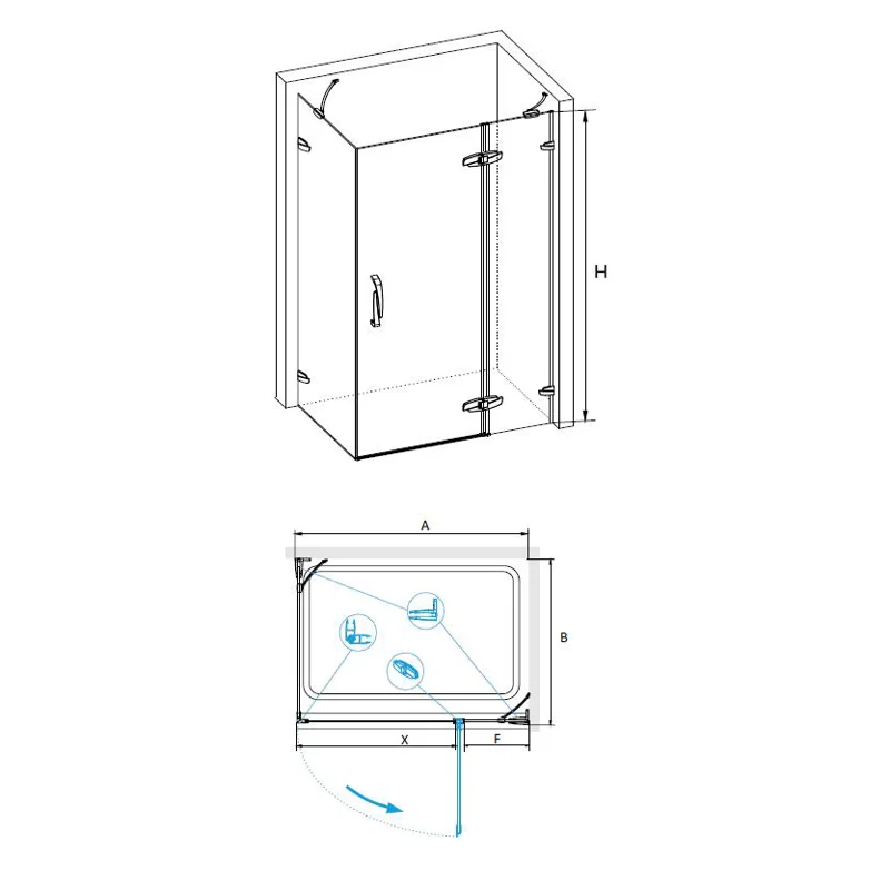 Душевой уголок RGW SA-41, 02034180-11, 80 х 100 см прямоугольный, стекло прозрачное, хром/красный
