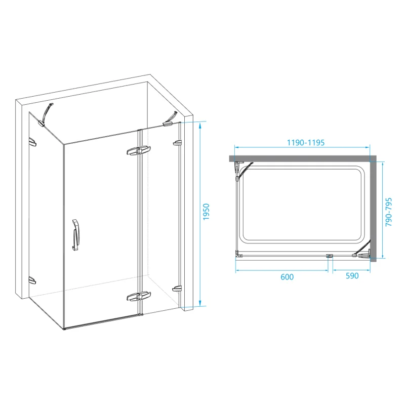 Душевой уголок Rgw Safari SA-41 02034182-11 80х120х195 профиль хром, стекло прозрачное