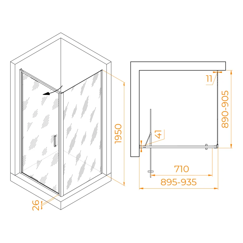 Душевой уголок RGW Stilvoll 703213599-11 90x90 стекло прозрачное 8 мм