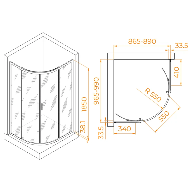 Душевой уголок RGW PA-61