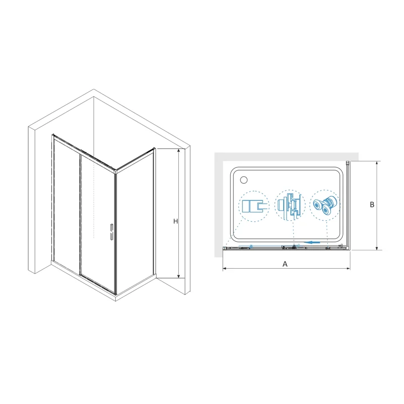 Душевой уголок RGW Leipzig 341241179-011 170x90 стекло прозрачное 6 мм