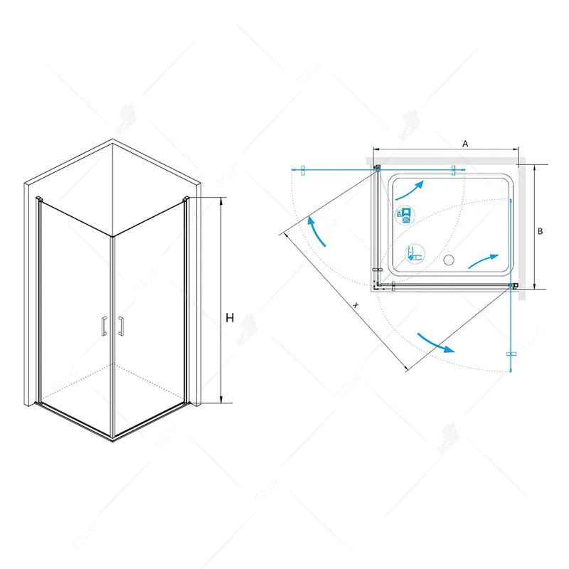 Душевой уголок RGW Leipzig 06123008-11 80x80 стекло прозрачное 6 мм