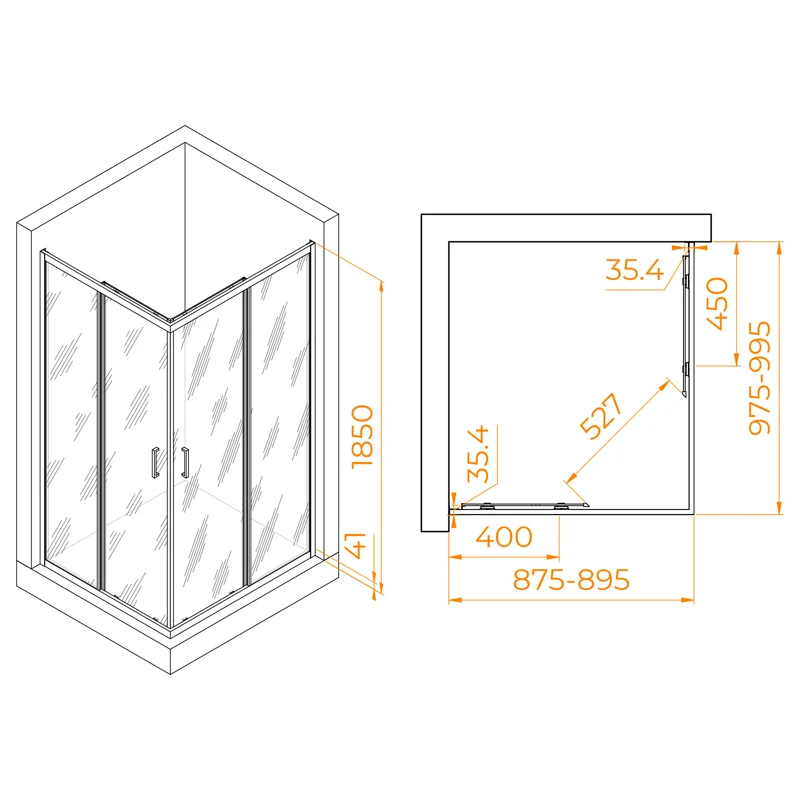 Душевой уголок RGW Passage PA-146B 100x90 020814690-14 профиль Черный стекло прозрачное