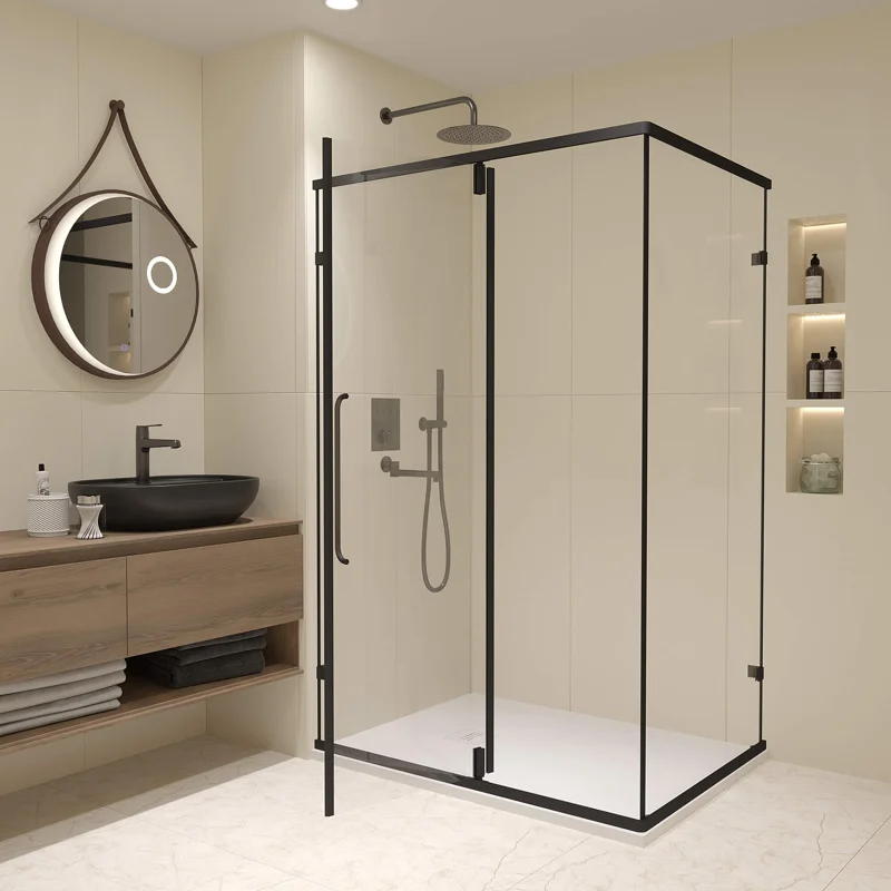 Душевой уголок RGW Classic CL-046B 100x90 350904609-14 профиль Черный матовый стекло прозрачное