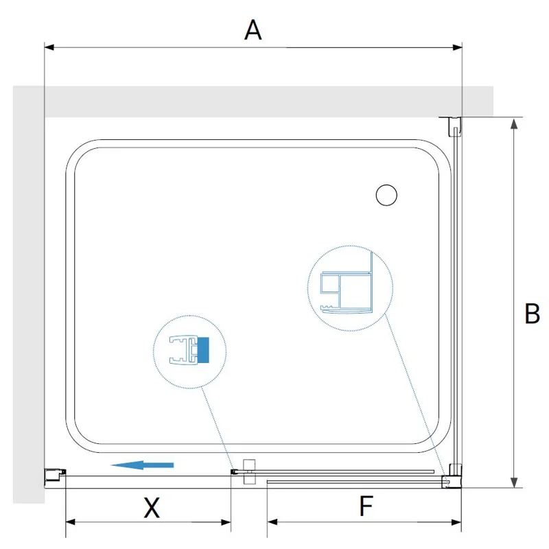 Душевой уголок RGW Passage 35087652-11 150x120 стекло прозрачное 6 мм