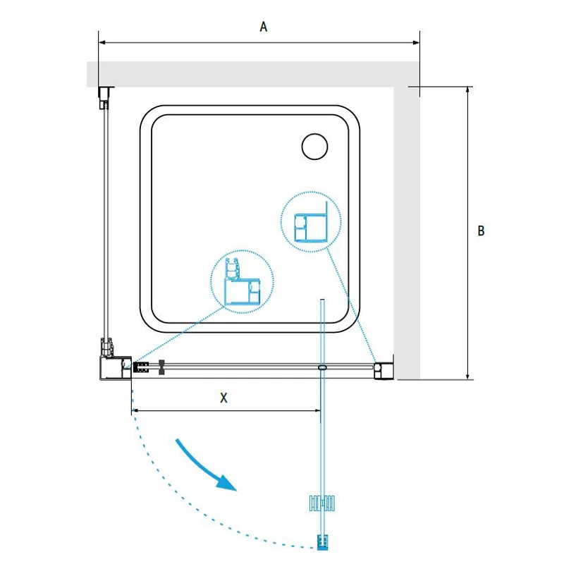 Душевой уголок RGW Passage 410813599-011 90x90 стекло прозрачное 6 мм