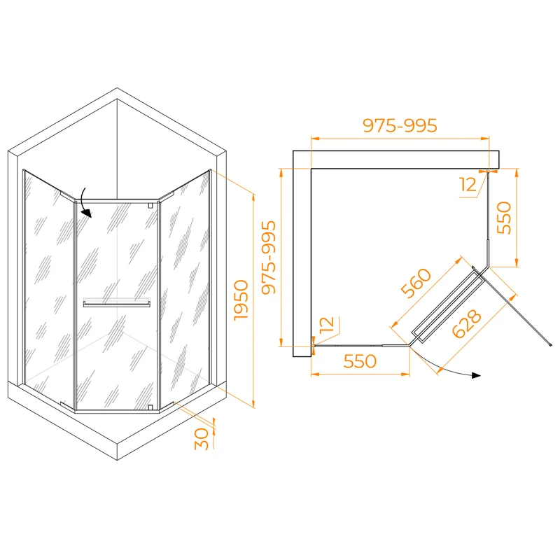 Душевой уголок RGW PA-82B